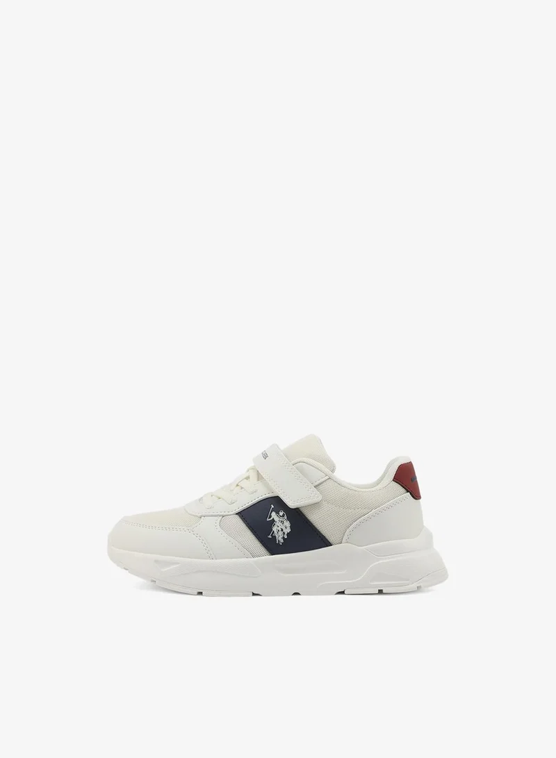 U.S. Polo Assn. U.S. Polo Assn. Lorena Boy's Comfortable Stylish Casual Everyday Low Top Sneaker - White