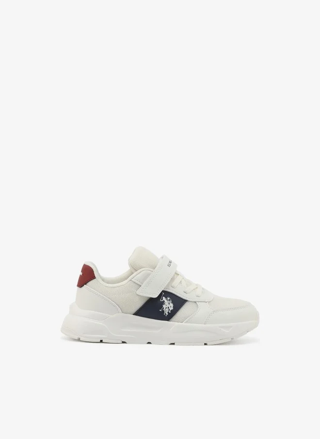 U.S. Polo Assn. U.S. Polo Assn. Lorena Boy's Comfortable Stylish Casual Everyday Low Top Sneaker - White