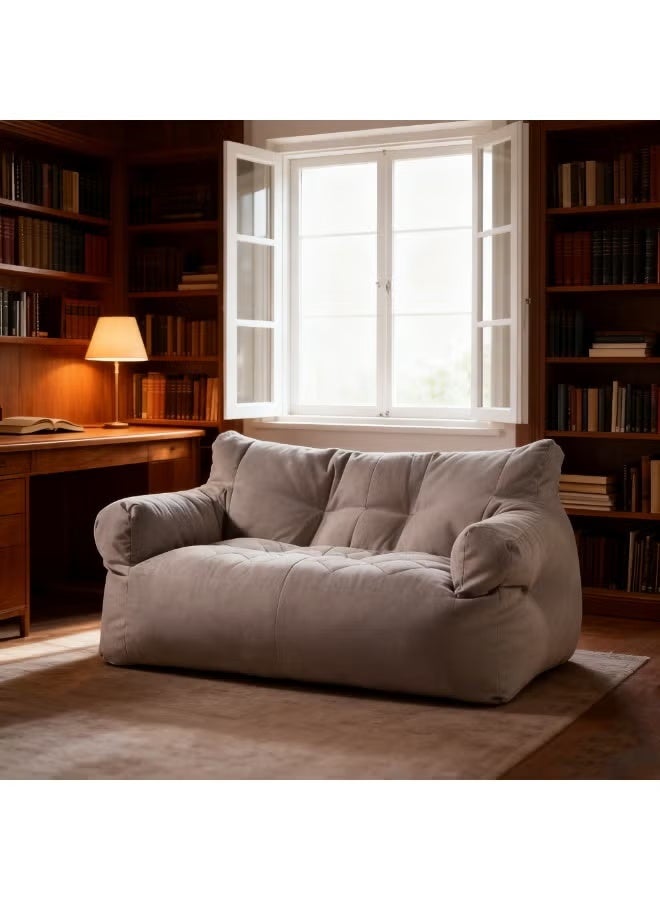 Arabest Indoor Large Bean Bag Sofa without Filling Bedroom Living Room Leisure Lounge Chair Bean Bag Tatami Pouf Soft Armchair, Sofa Cover Light Gray - Image 3