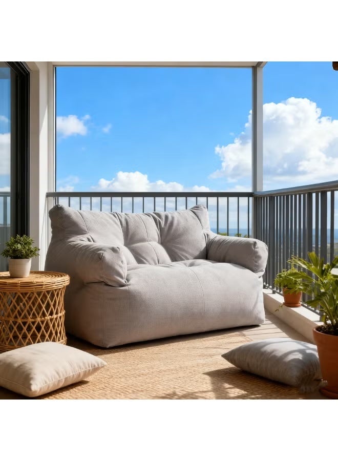 Arabest Indoor Large Bean Bag Sofa without Filling Bedroom Living Room Leisure Lounge Chair Bean Bag Tatami Pouf Soft Armchair, Sofa Cover Light Gray - Image 4