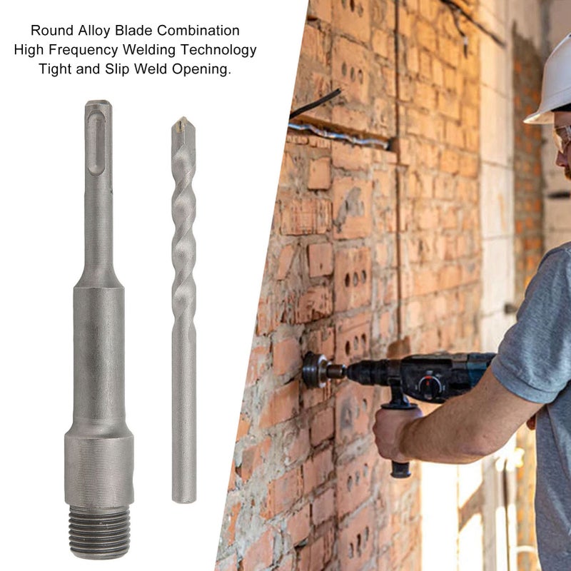 Electric Hollow Core Drill Bit Shank 155mm Silver Round Drill Bit Shank Adapter for Concrete Hole Saw - Image 3