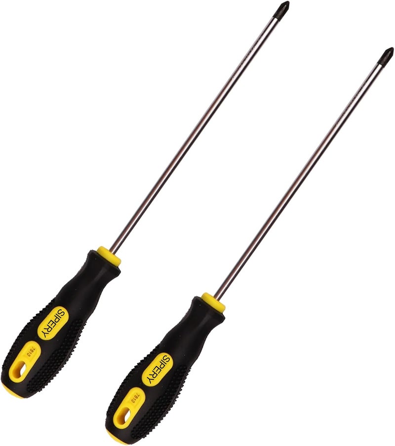 Sipery Phillips Screwdriver 8 inch long Screwdrivers Length Shank Screwdriver Magnetic Tip PH2 Cross Head Screwdrivers 2Pcs （8 Inch Shaft） - Image 1