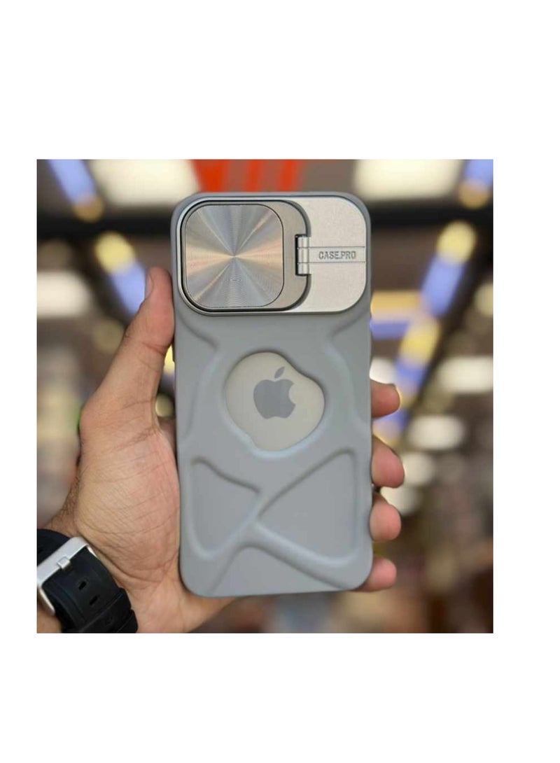 Case Compatible with IPhone 16 Pro Max - Invisible Lens Protection Cover Military Grade Phone Case - Foldable Stand Function - Magnetic Wireless Charging Phone Case (Gray) - Image 2