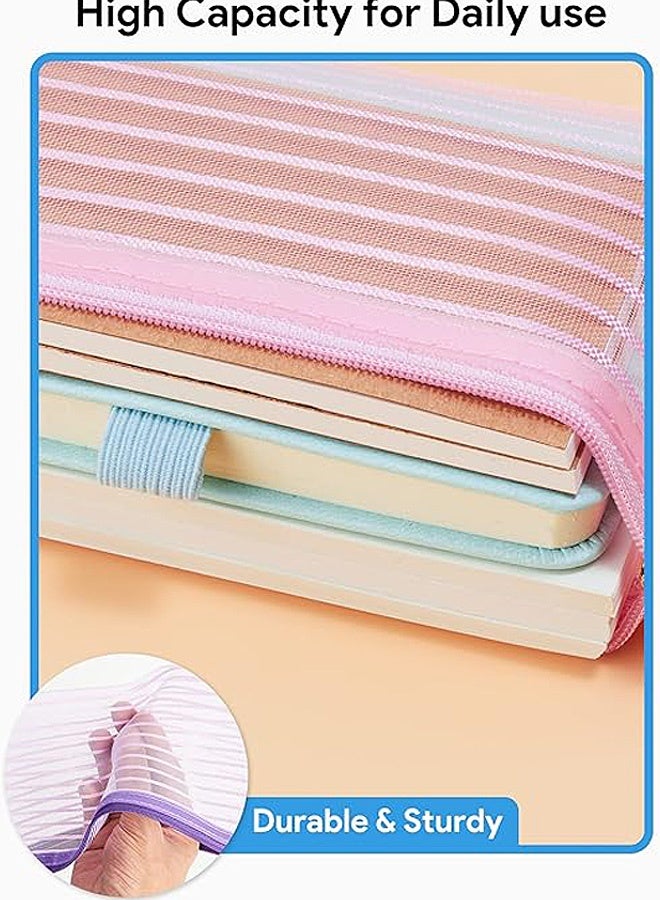 MXN 10 Colors Zipper Mesh Pouch,  torage Pencil Pouches,Multipurpose Pencil Pouch Bulk for School and Office Supplies Cosmetics Travel Accessories and Multicolor - Image 4