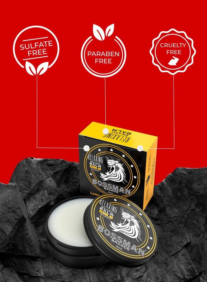 bossman Relaxing Beard Balm for Men (Gold Scent) – Tames, Relaxes, Thickens & Softens for Ultimate Beard Care – Made in USA - Image 4