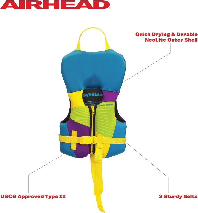 Airhead GNAR Child and Infant Kwik-Dry Neolite Flex Life Jacket, US Coast Guard Approved - Image 2