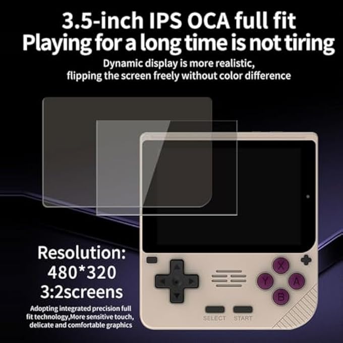 V10 RETRO HANDHELD GAME CONSOLE, 3.5 INCH IPS SCREEN MINI RETRO CONSOLE 3000MAH PORTABLE POCKET ARCADE, BUILT-IN 128G GAME CARD & 10000 CLASSIC GAMES, 8 HOURS BATTERY (PURPLE) - Image 5