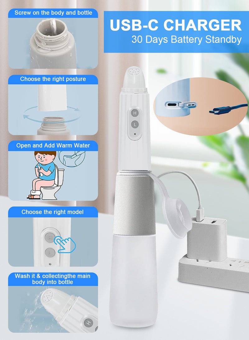 HomarKet Portable Bidet Sprayer Automatic, Handheld Personal Electric Portable Bidets Toilet Sprayer Bidet IPX7 Waterproof Upside Down Bottle Squirter for Travel, RV Camp, Women Men, USB Rechargeable  - Image 2