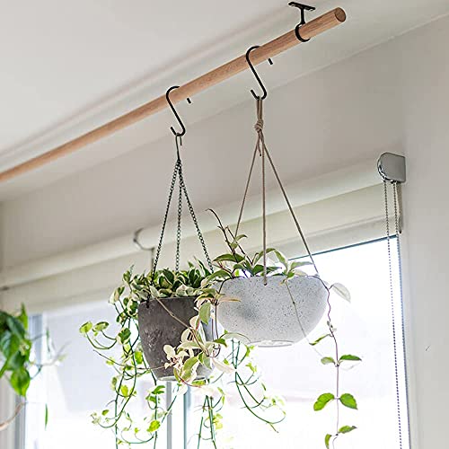 HiGift 8 Pack 6 Inches S Hooks for Hanging Plant Heavy Duty, Thick Wire Steel Large Black S Shaped Hook Hanger for Hanging Plants, Bird Feeders, Garden Tools,Ladder, Pool Equipment Tools,Kitchenware - Image 5