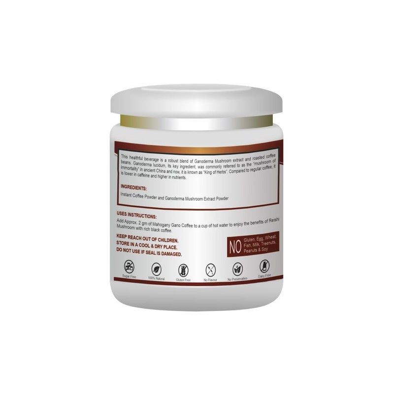 Mahogany Instant Gano Coffee Enriched with Reishi Mushroom Extract 100g - Image 2