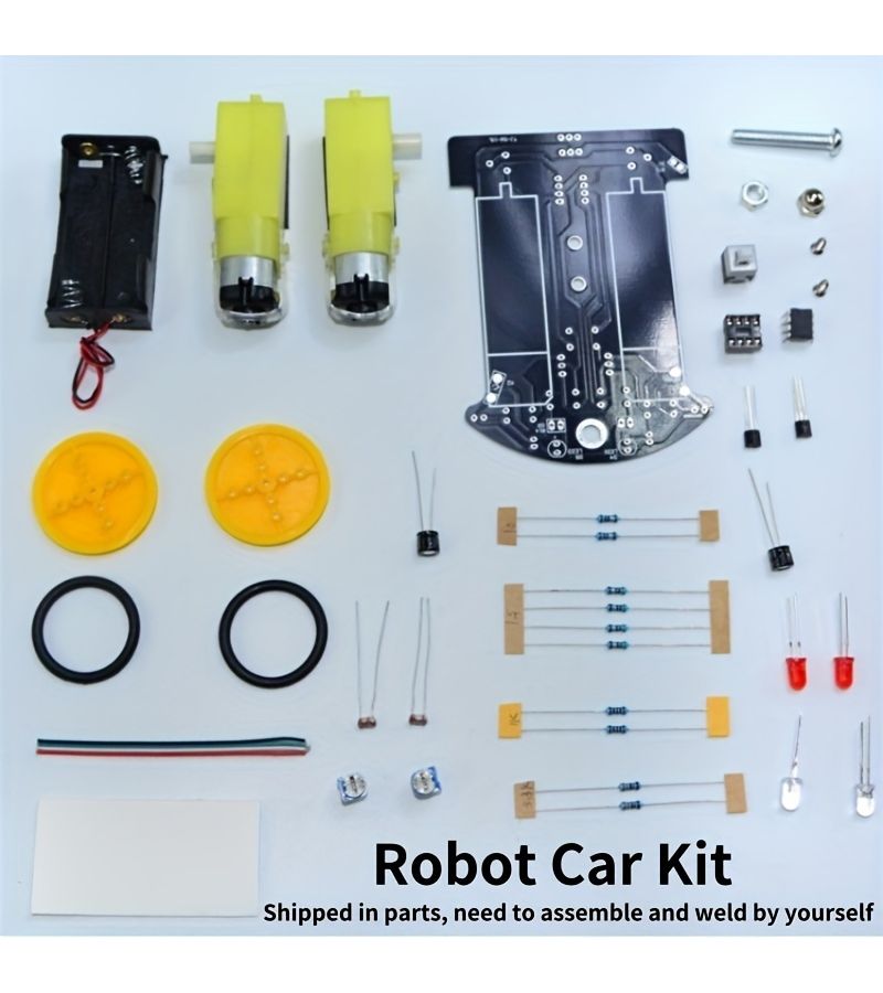 طقم تجميع سيارة تتبع الخطوط الروبوتية بنظام DIY مخصص لـ UNO R3، ملحقات سيارة ذكية، تعليم STEM، هدية للبالغين - Image 1
