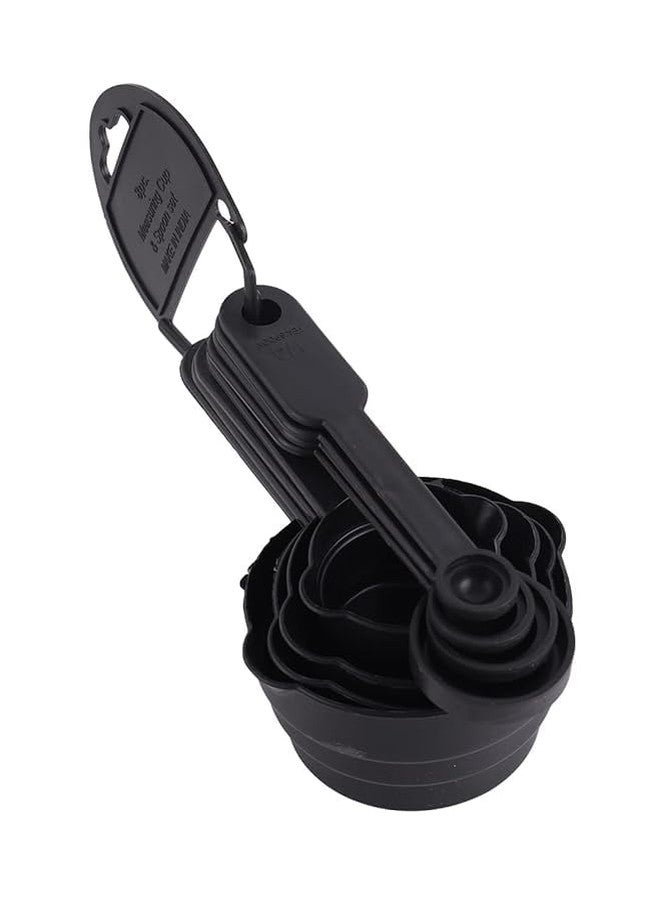 Mantraz Store طقم ملاعق وأكواب قياس بلاستيكية، 8 قطع (أسود، عبوة واحدة)، أحجام متنوعة - Image 1