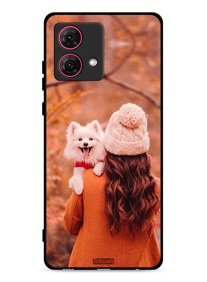 Tolwak Motorola Moto G84 5G Protective Case Cover Holding Puppy - Image 1