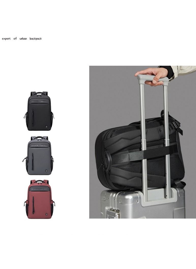 ARCTIC HUNTER - B00534 15.6-Inch Laptop Casual Multi-Function Oxford Waterproof Backpack Bag - Black - Image 1