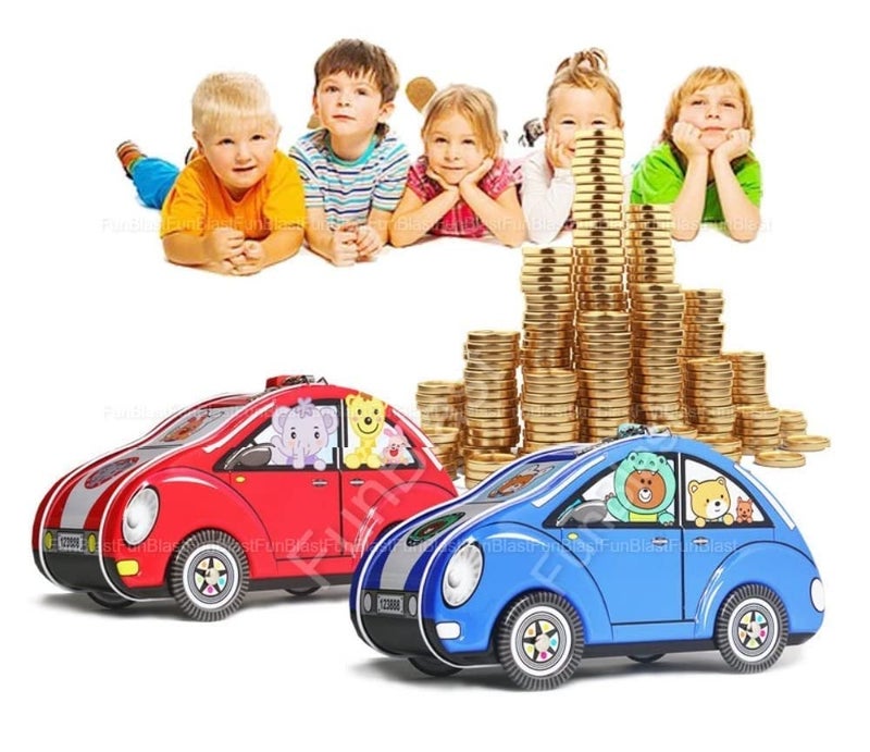 FunBlast Piggy Bank for Kids – Space Themed Money Saving Tin Coin Bank with Lock and Key – Birthday Return for Boys & Girls, Money Bank, Coin Box for Kid (Combo of 3) - Image 2