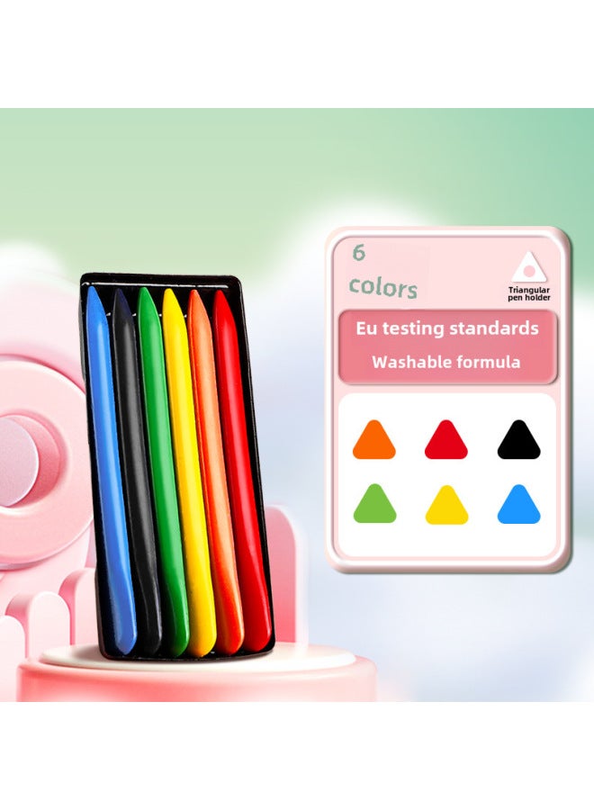 mriya Children's Non-dirty Hand Crayon 36 Color Triangle Plastic Wax Brush Kindergarten Painting Oil Painting Stick Color Brush Washable - Image 1