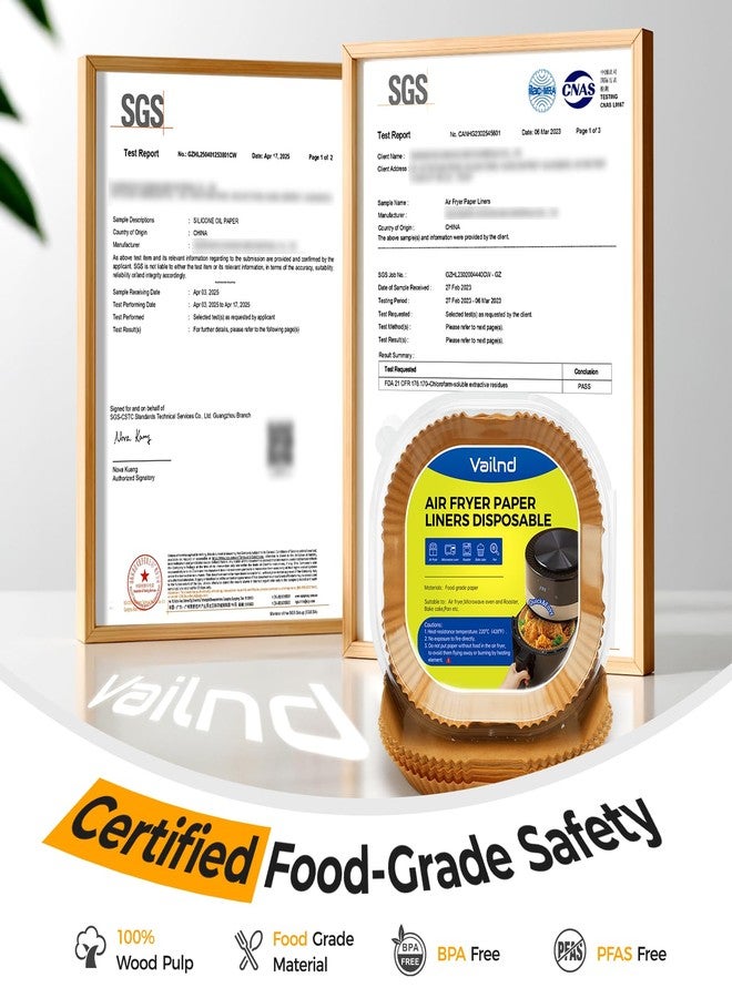 Vailnd Air Fryer Liners Disposable, 305 PCS Unbleached Air Fryer Paper Liners, 8" Square Airfryer Liners for 5-8 QT Airfryer Basket, Non-stick & Oil-Proof Parchment Paper for Oven, Pan - Image 4