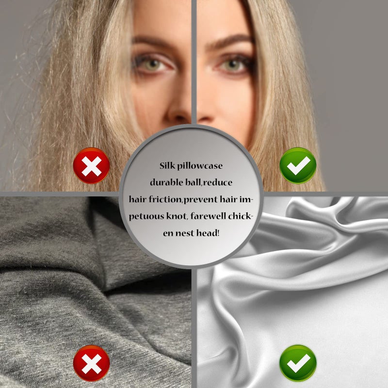 Suatien Mulberry Silk Pillowcase for Hair and Skin Standard Size 20"X 26" Pillow Case with Hidden Zipper Soft Breathable Smooth Cooling Silk Pillow Covers for Sleeping (Silver Grey,Standard,1Pcs) - Image 5