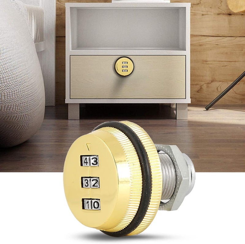 klarako Gold Password Coded Cam Lock - 3 Digital Combination Cabinet Lock with Zinc Alloy Materials for Drawer Mailbox, 30mm/1.18in - Image 5