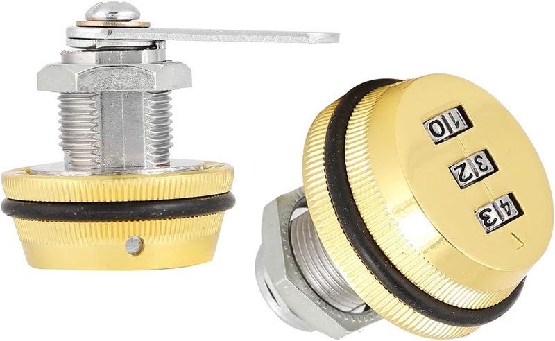 klarako Gold Password Coded Cam Lock - 3 Digital Combination Cabinet Lock with Zinc Alloy Materials for Drawer Mailbox, 30mm/1.18in - Image 1