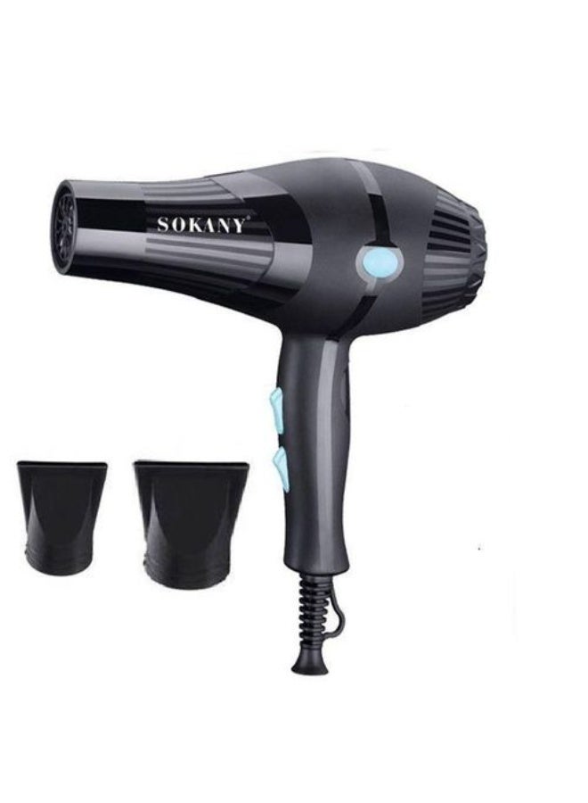 sokany HS-3210 2600W Professional Hair Dryer – Powerful Fast Drying Blow Dryer with Hot & Cold Air, Multiple Speed Settings, Dual Nozzles, Salon-Quality Styling for All Hair Types, Black - Image 5