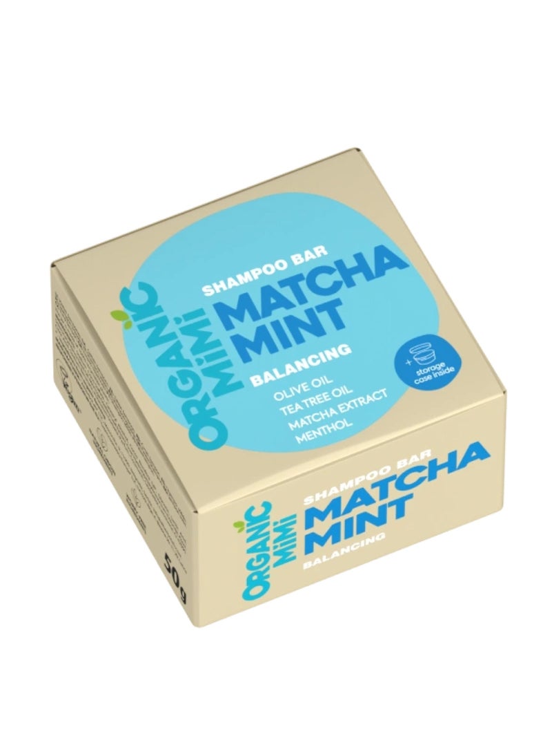 Organic Mimi Balancing Matcha Mint Shampoo Bar 50g - Image 1