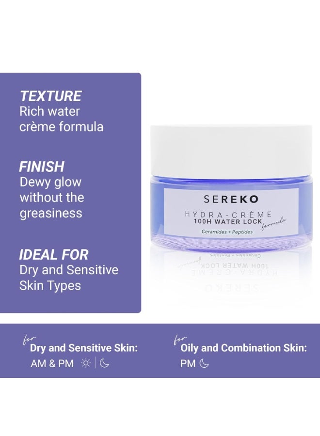 SEREKO Hydra Creme Ceramide Moisturizer Cream for Face — Skin Barrier Repair & Long-Lasting Hydration up to 100 hrs | Peptide + Ceramide Gel Formula | Lightweight | All Skin Types | 50 ml - Image 2