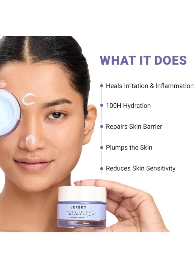 SEREKO Hydra Creme Ceramide Moisturizer Cream for Face — Skin Barrier Repair & Long-Lasting Hydration up to 100 hrs | Peptide + Ceramide Gel Formula | Lightweight | All Skin Types | 50 ml - Image 3