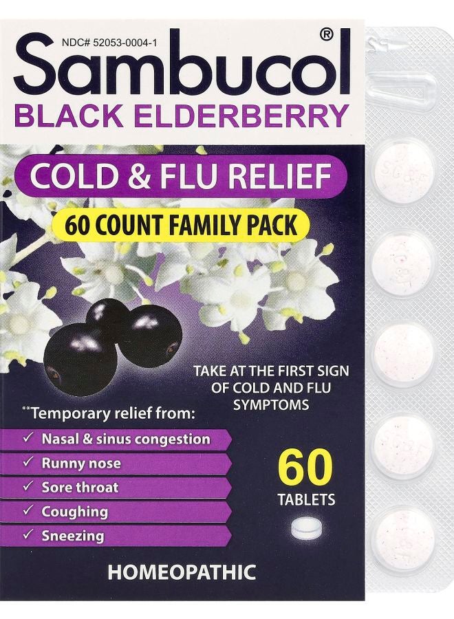 Black Elderberry Cold & Flu Relief Family Pack 60 Tablets