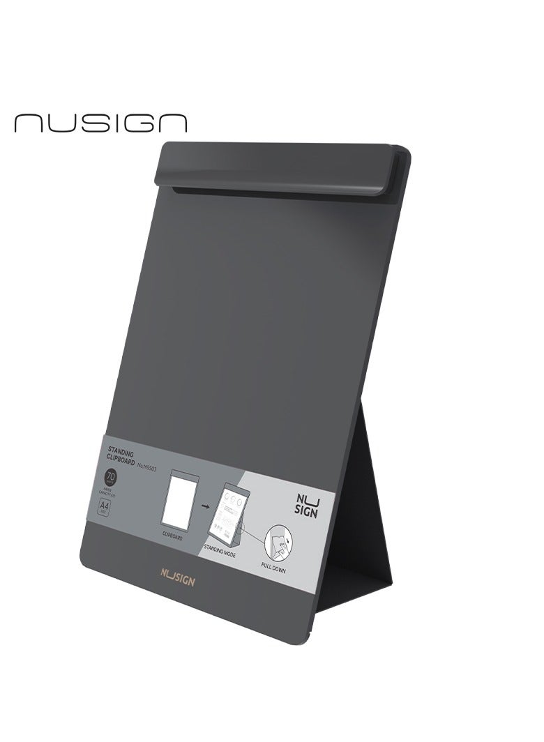 Nusign ENS503 Standing Clipboard A4 Black – Ideal for Office, Meetings, and Presentations - Image 1