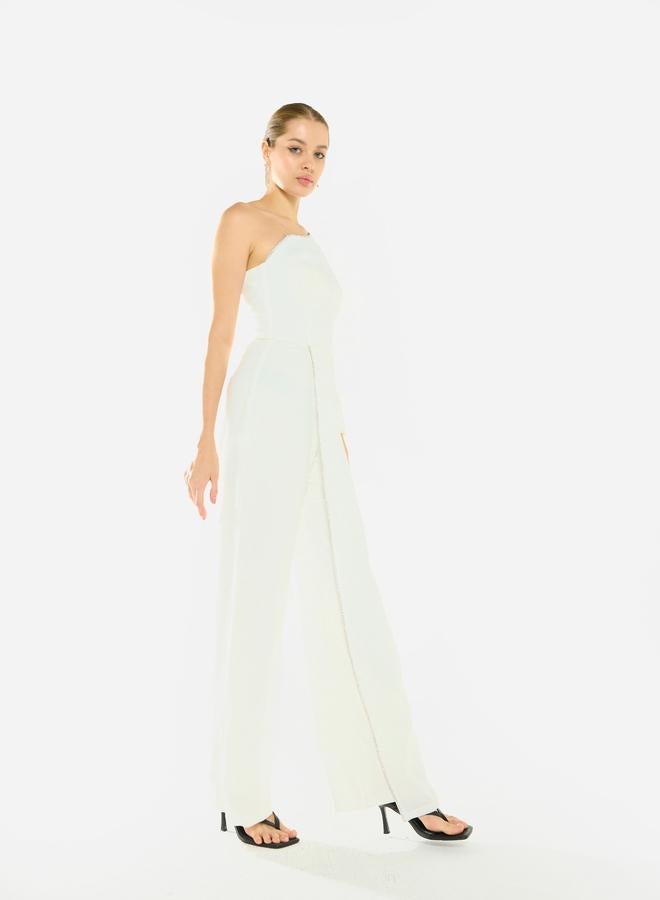 House of Moda Women Crystal Trim One Shoulder Jumpsuit - Image 3