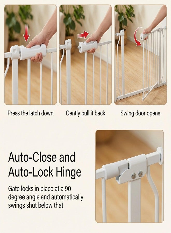 COSEND 24-29 Inch Narrow Baby Gate, Small Pressure Mounted No Drilling Dog Gate for Stairs & Doorways, White Metal Safety Gate Indoor for Kids and Pets - Image 4
