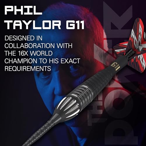 Target Darts Phil Taylor Gen 11 Power 9-Five Steel Tip Swiss Point Darts, 95% Tungsten Raw Power G11, 22G | Generation 11 Phil Taylor Darts, Player Edition Swiss Points Darts, Professional Dart Set - Image 2