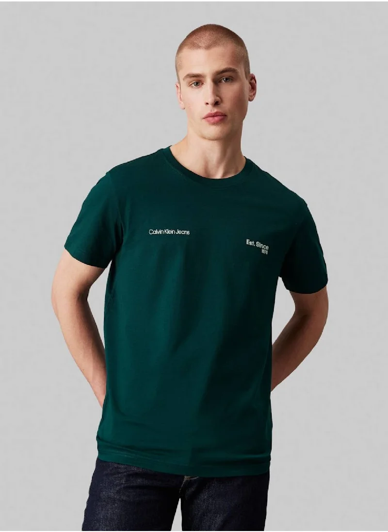 Calvin Klein Jeans Men's Logo T-Shirt, Green - Cotton