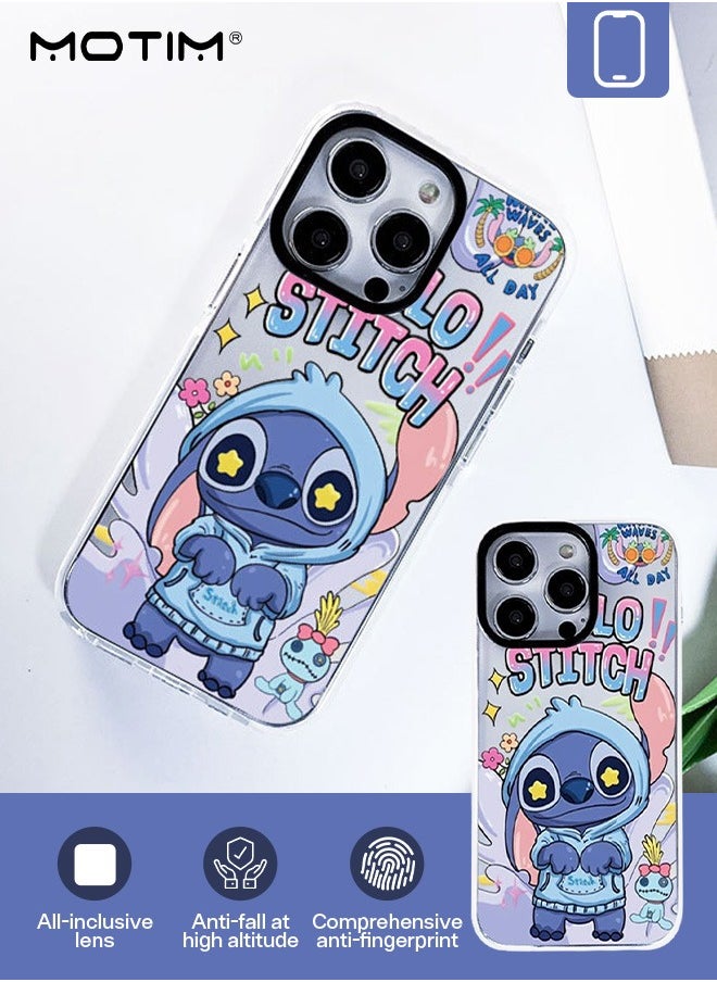 iPhone 15 Pro Max Case Cover with Stitch Pattern, Yellowing Resistant, Scratch-Resistant, Shockproof Full Protective Cartoon Phone Case for iPhone 15 Pro Max