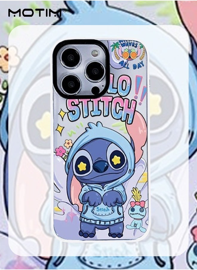 Motim iPhone 15 Pro Max Case Cover with Stitch Pattern, Yellowing Resistant, Scratch-Resistant, Shockproof Full Protective Cartoon Phone Case for iPhone 15 Pro Max  - Image 5