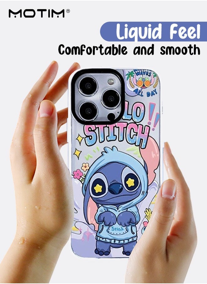Motim iPhone 15 Pro Max Case Cover with Stitch Pattern, Yellowing Resistant, Scratch-Resistant, Shockproof Full Protective Cartoon Phone Case for iPhone 15 Pro Max  - Image 4
