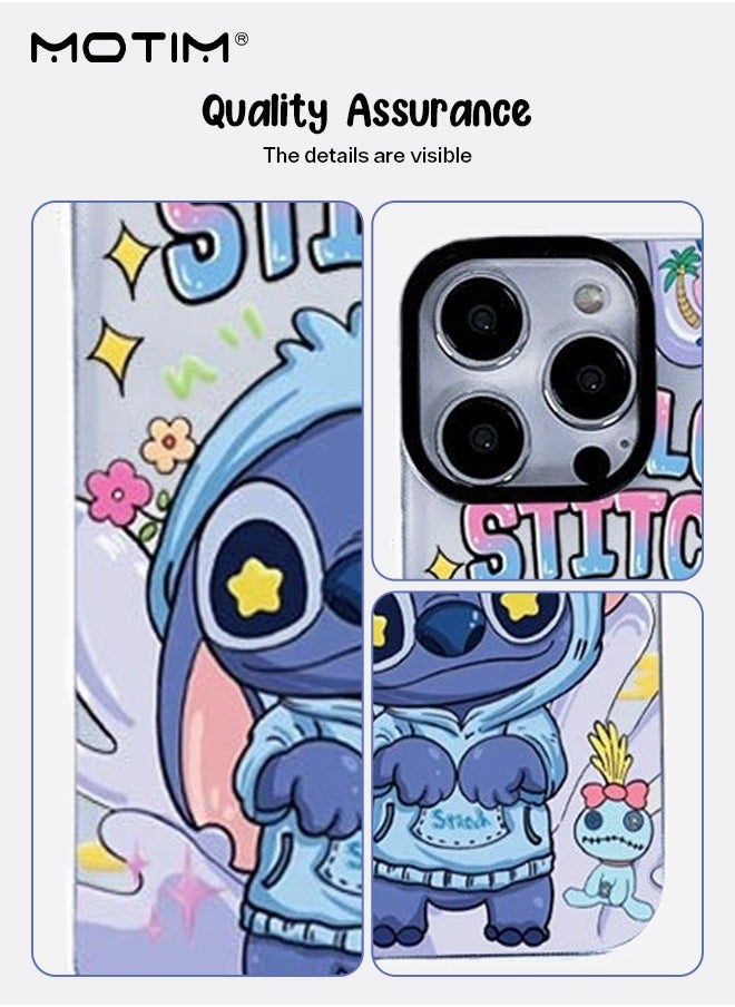 iPhone 15 Pro Max Case Cover with Stitch Pattern, Yellowing Resistant, Scratch-Resistant, Shockproof Full Protective Cartoon Phone Case for iPhone 15 Pro Max