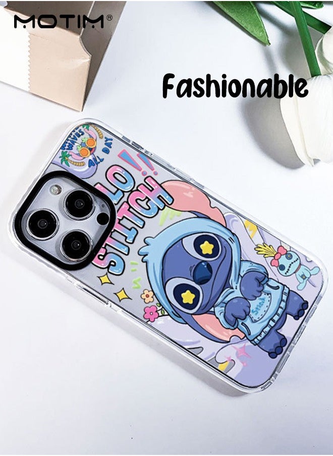 iPhone 15 Pro Max Case Cover with Stitch Pattern, Yellowing Resistant, Scratch-Resistant, Shockproof Full Protective Cartoon Phone Case for iPhone 15 Pro Max