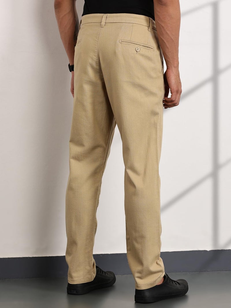 Thomas Scott Solid Color Chino Trousers for Mens(TSB118_Fawn_32) - Image 4