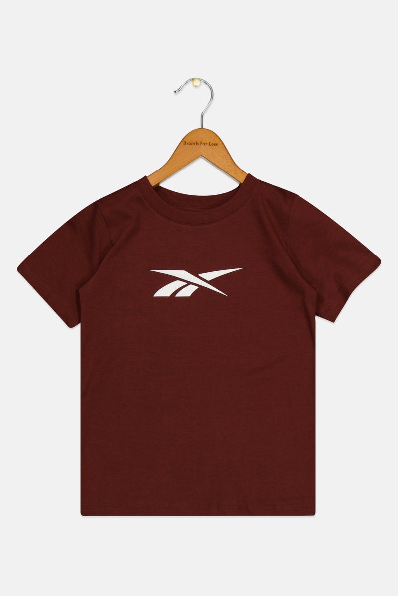 Reebok Kids Boy Sportswear Fit Short Sleeve Outdoor T-Shirt, Brown - Image 3