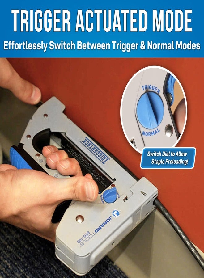 Jonard Tools STG-100 TriggerTack Insulated Cable Stapler - Advanced Trigger Mechanism, Adjustable Depth Control, Ergonomic Handle, Compatible with Jonard & Arrow Staples, Handles Wires Up to 5/16 Inch - Image 3