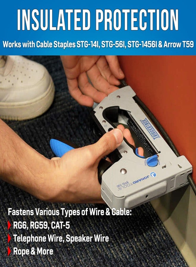 Jonard Tools STG-100 TriggerTack Insulated Cable Stapler - Advanced Trigger Mechanism, Adjustable Depth Control, Ergonomic Handle, Compatible with Jonard & Arrow Staples, Handles Wires Up to 5/16 Inch - Image 5