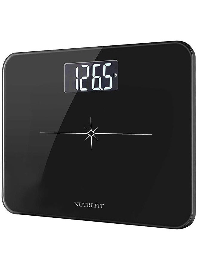 NUTRI FIT Extra-Wide/Ultra-Thick Digital Body Weight Bathroom Scale with 3 Inch Large Easy Read Backlit LCD Display Max Capacity 400lb Step-on Technology, Black  - Image 1