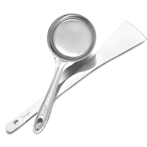Parage 2 Pieces Stainless Steel Dosa Ladle & Turner/Palta Heavy Gauge | Dosa Making Spoon with Flat Base and Spatula | Kitchen Tools for Cooking (Size-20.5cm, 31.5cm, Silver) - Image 1
