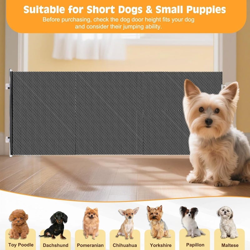 yuyingji 17" Step Over Retractable Dog Gate, No-Drill Pet Barrier for Doorways & Stairs, Easy Human Access & Pet Containment, Adjustable Small Dog Gate for Indoor Use - Image 3