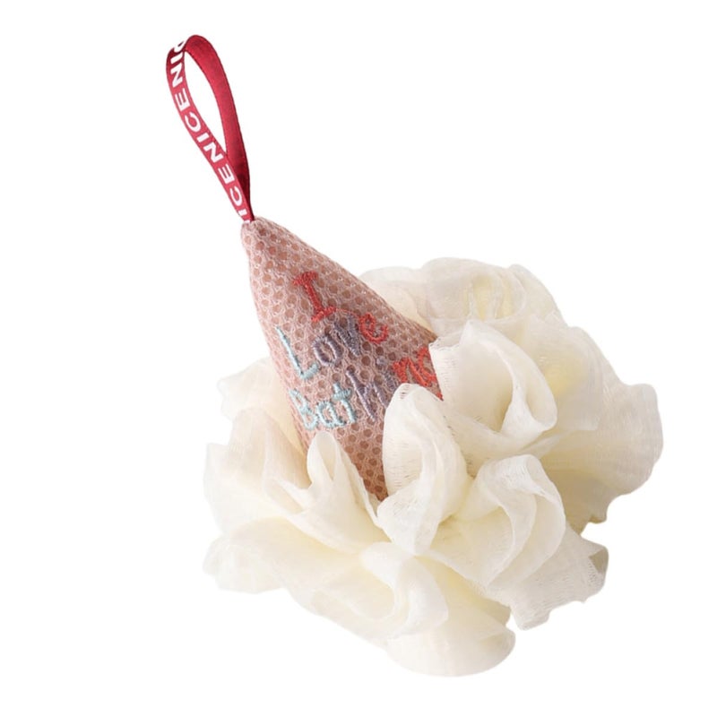 Ice Cream Shape Bath Sponge Mesh Shower Pouf Exfoliating Body Scrubber for Women and Men - Image 2