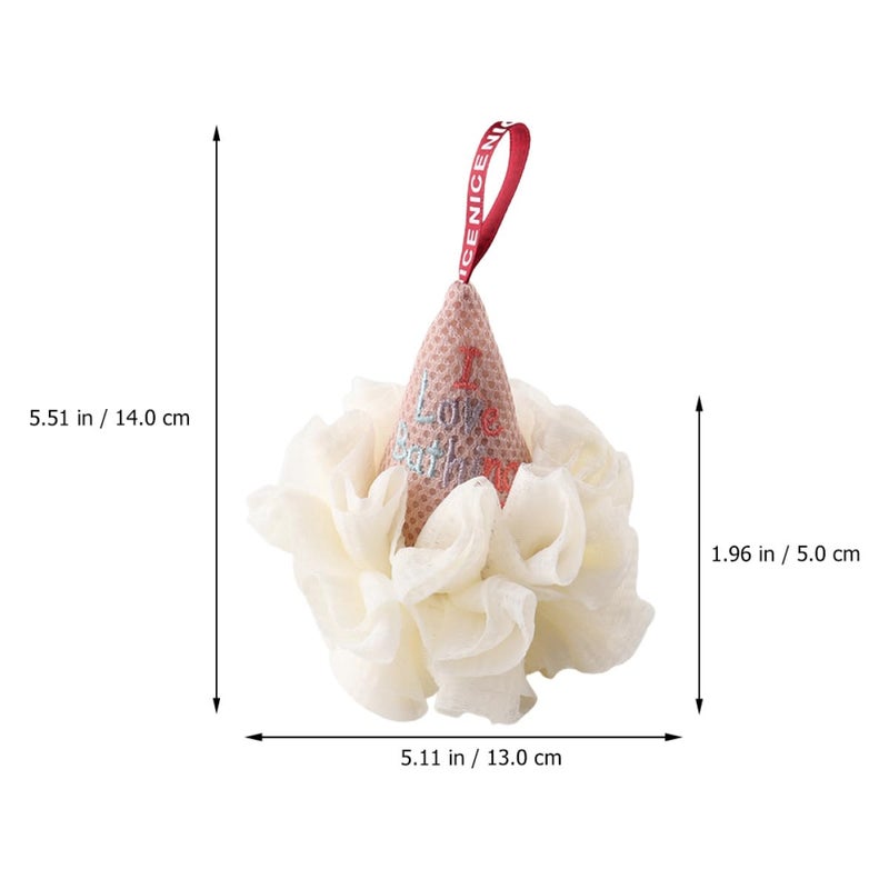 Ice Cream Shape Bath Sponge Mesh Shower Pouf Exfoliating Body Scrubber for Women and Men - Image 3