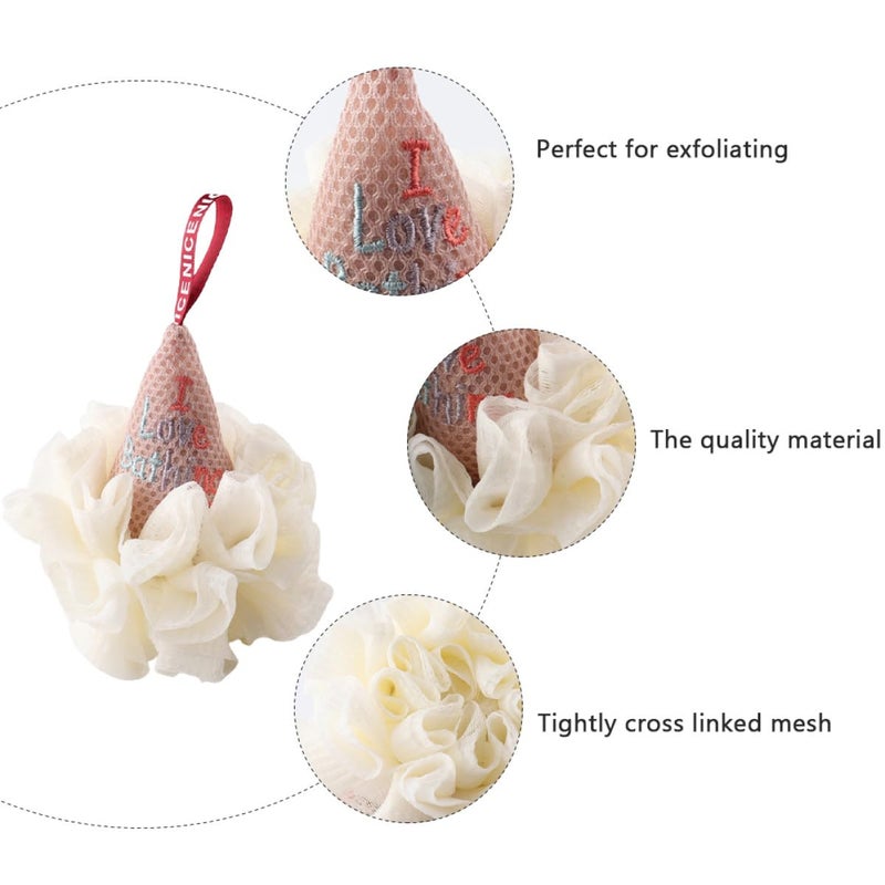 Ice Cream Shape Bath Sponge Mesh Shower Pouf Exfoliating Body Scrubber for Women and Men - Image 4