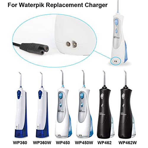 AlloverPower Cordless Water Flosser Charger Cord for Waterpik WP360 WP462 WP450 WP360W WP462W WP450W Replapcement Water Flosser Power Cord 3V DC 2-Prong Adapter YLA-03010 WP-400 Series - Image 2
